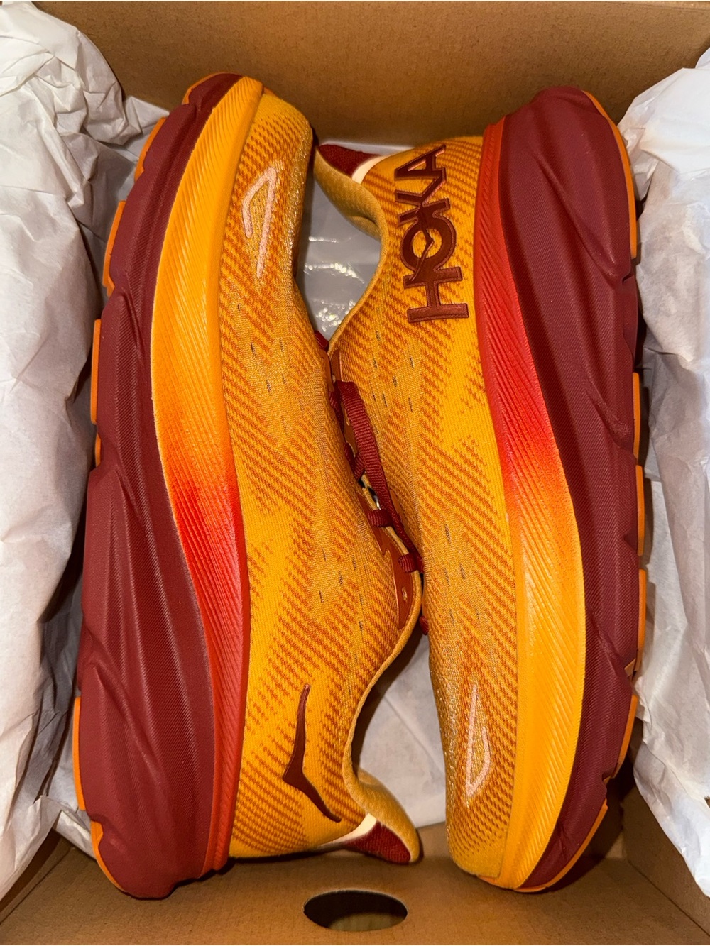 Hoka Orange Maroon Running Shoes - Picture 8 of 15
